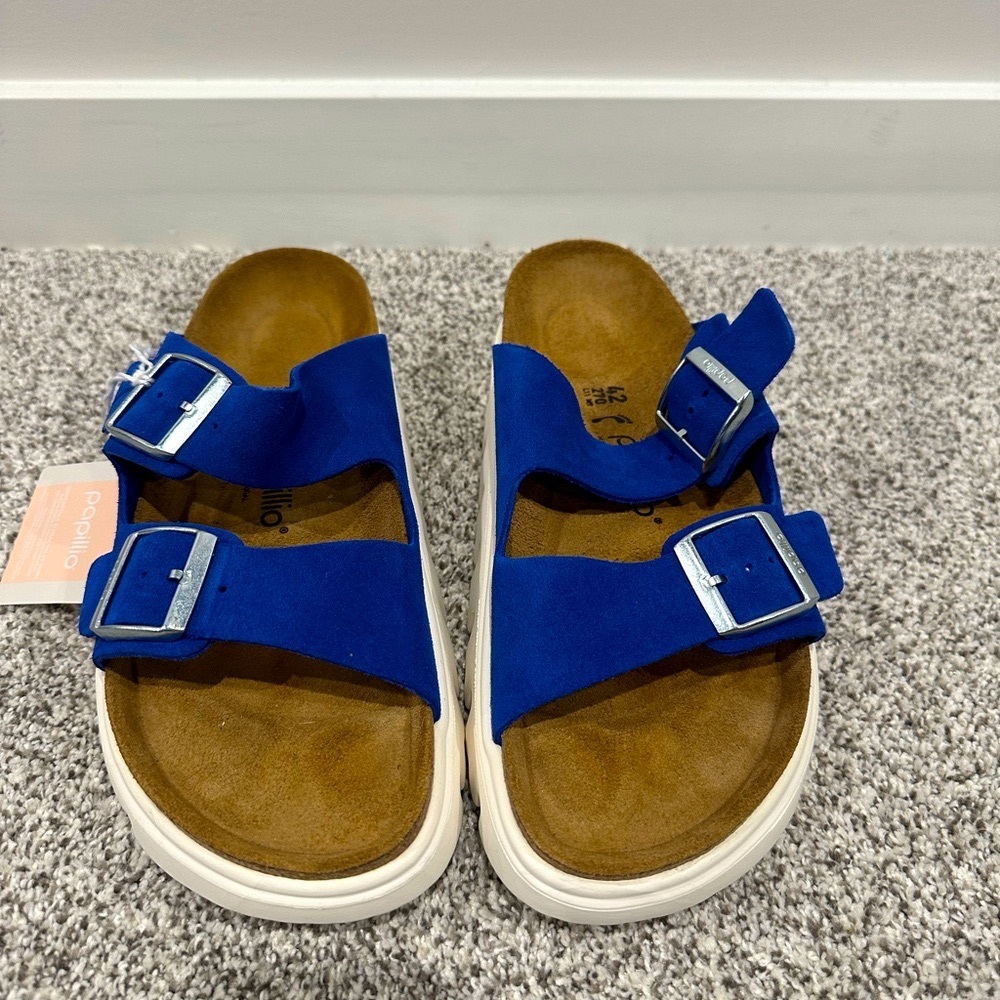 NWT Birkenstock Papillio Chunky Arizona Ultra Blue - Size 42
